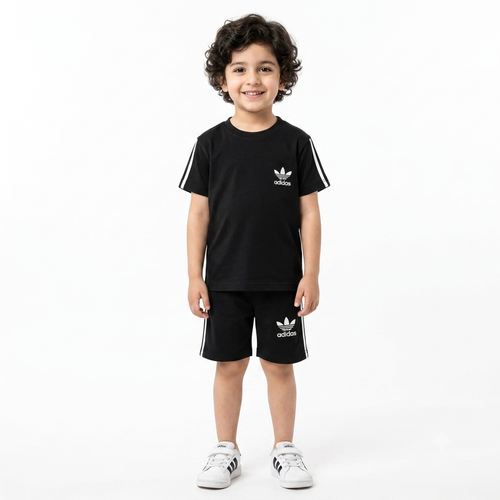 Boys Black Addidas Summer Coord Set (1 - 12 Years) - Lil' Cubs