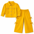 Girls Mustard Cotton Coord Set (2 Piece) - Age 2 - 10 Years