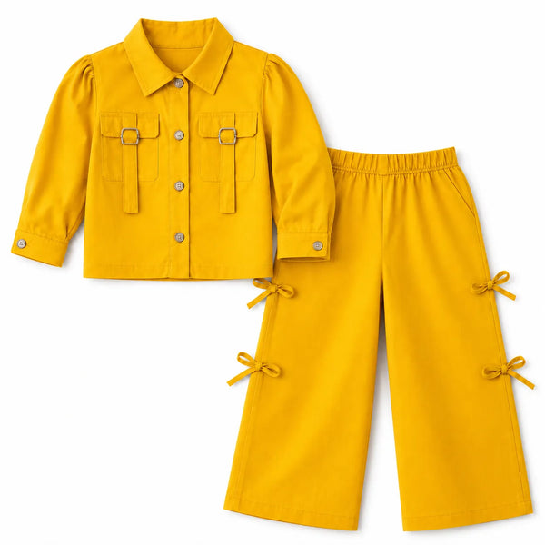 Girls Mustard Cotton Coord Set (2 Piece) - Age 2 - 10 Years
