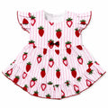 Summer Girls Frock - Pink Strawberry Cotton (Ages 2-5)