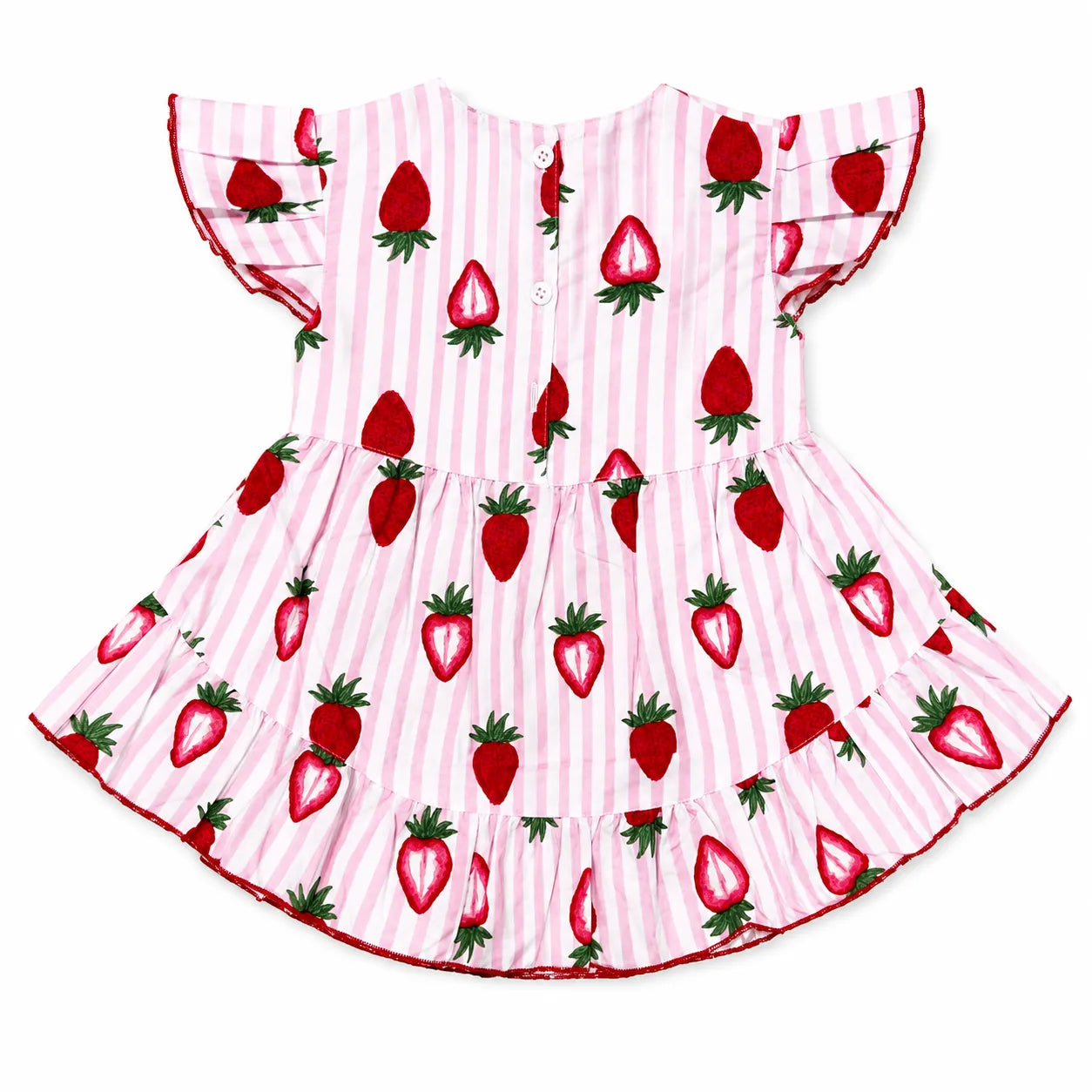 Summer Girls Frock - Pink Strawberry Cotton (Ages 2-5)