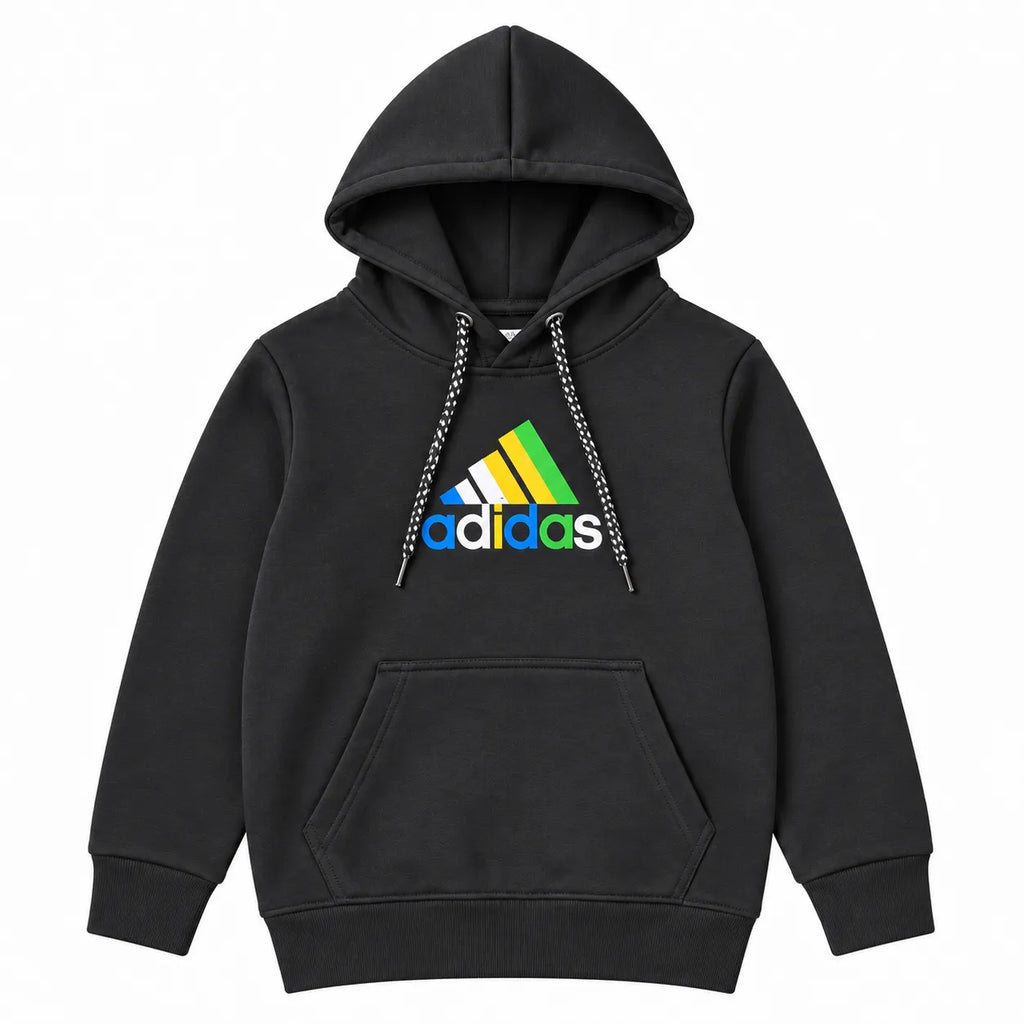 Boys Black Adidas Pocket Winter Hoodie Coord Set (2 Piece) - Size 1 - 12 Years