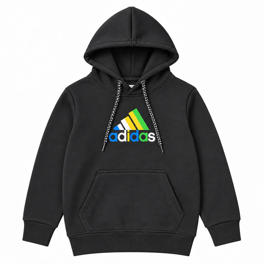 Boys Black Adidas Pocket Winter Hoodie Coord Set (2 Piece) - Size 1 - 12 Years