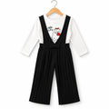 Girls Black Hello Kitty Print Dangri Jumpsuit – 2 Piece (Size 4 - 10 Years)