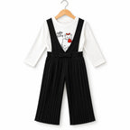 Girls Black Hello Kitty Print Dangri Jumpsuit – 2 Piece (Size 4 - 10 Years)