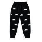 Girls black fleece sleeping cloud winter coord set, 2-piece outfit for ages 1 to 12, featuring cozy fleece fabric and cloud print details.