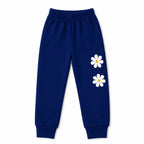 Girls' blue floral winter coord set by Lil' Cubs, featuring a fleece trouser and matching top for sizes 1-12 years.