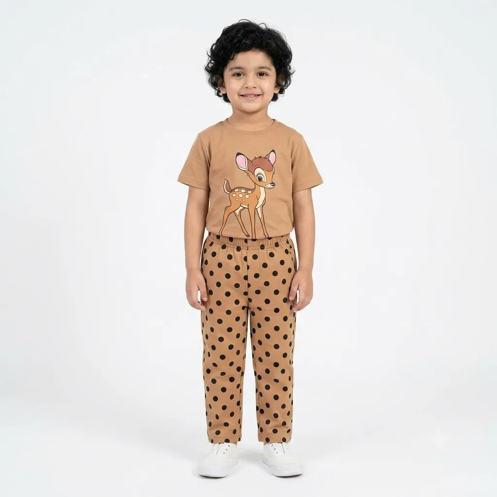 Girls Brown Bambi Summer Coord Set (2 Piece) - Age 1 - 12 Years