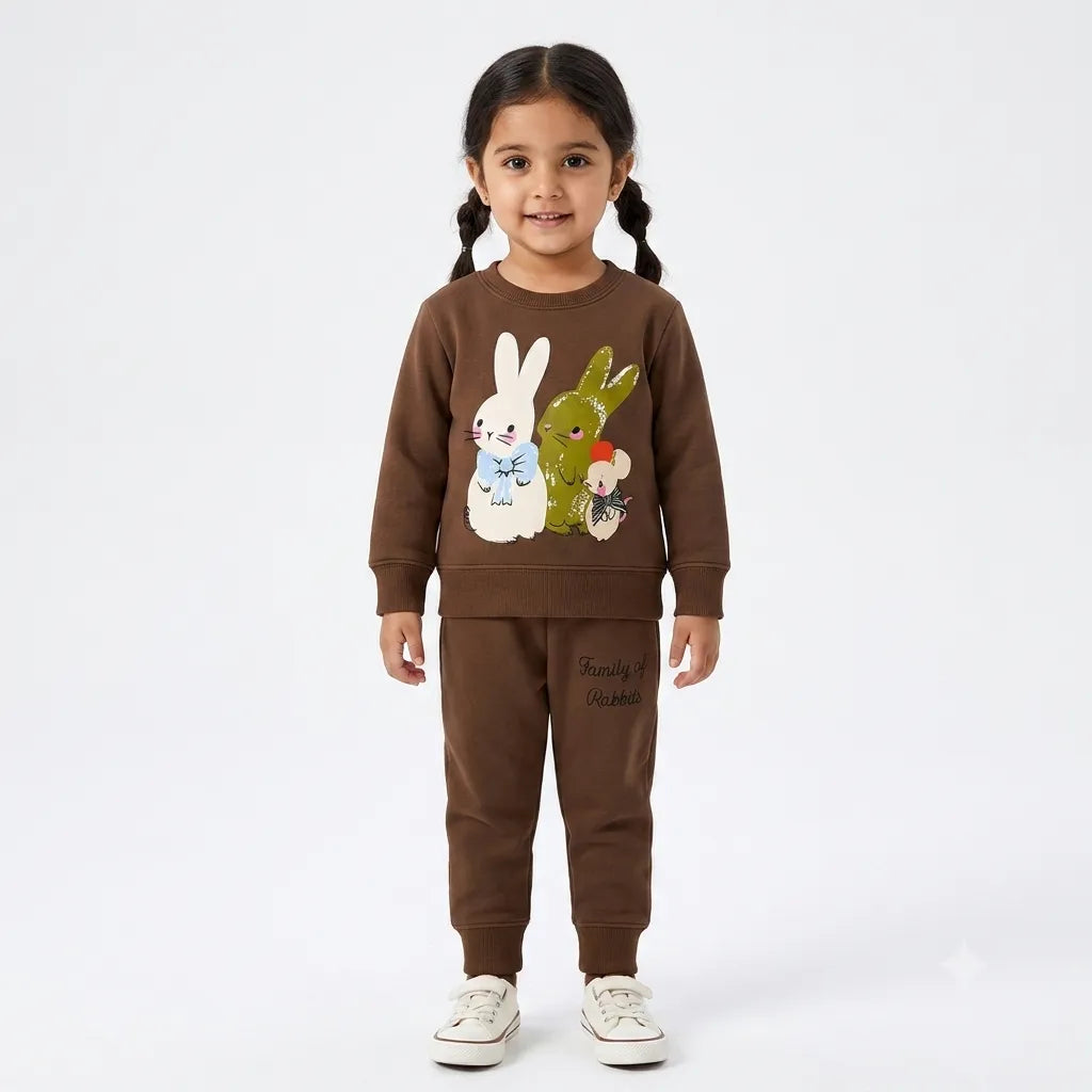 Girls Brown Rabbit Winter Coord Set (2 Piece) - Size 1 - 12 Years