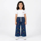 Girls Dark Blue Denim Jeans Butterfly Embroidery (Size 2 - 12 Years)