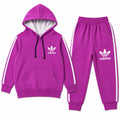 Girls Dark Pink Adidas Winter Hoodie Coord Set (2 Piece) - Size 1 - 12 Years