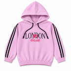 Girls Dark Pink London & Bow Winter Hoodie Coord Set (2 Piece) - Size 1 - 12 Years