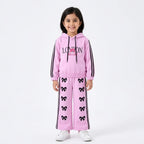 Girls Dark Pink London & Bow Winter Hoodie Coord Set (2 Piece) - Size 1 - 12 Years