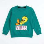 Girls Green Vibes Winter Sweatshirt (Size 9 Months - 12 Years)