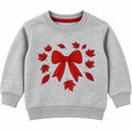 Girls Grey Bow Winter Sweatshirt (Size 9 Months - 12 Years)