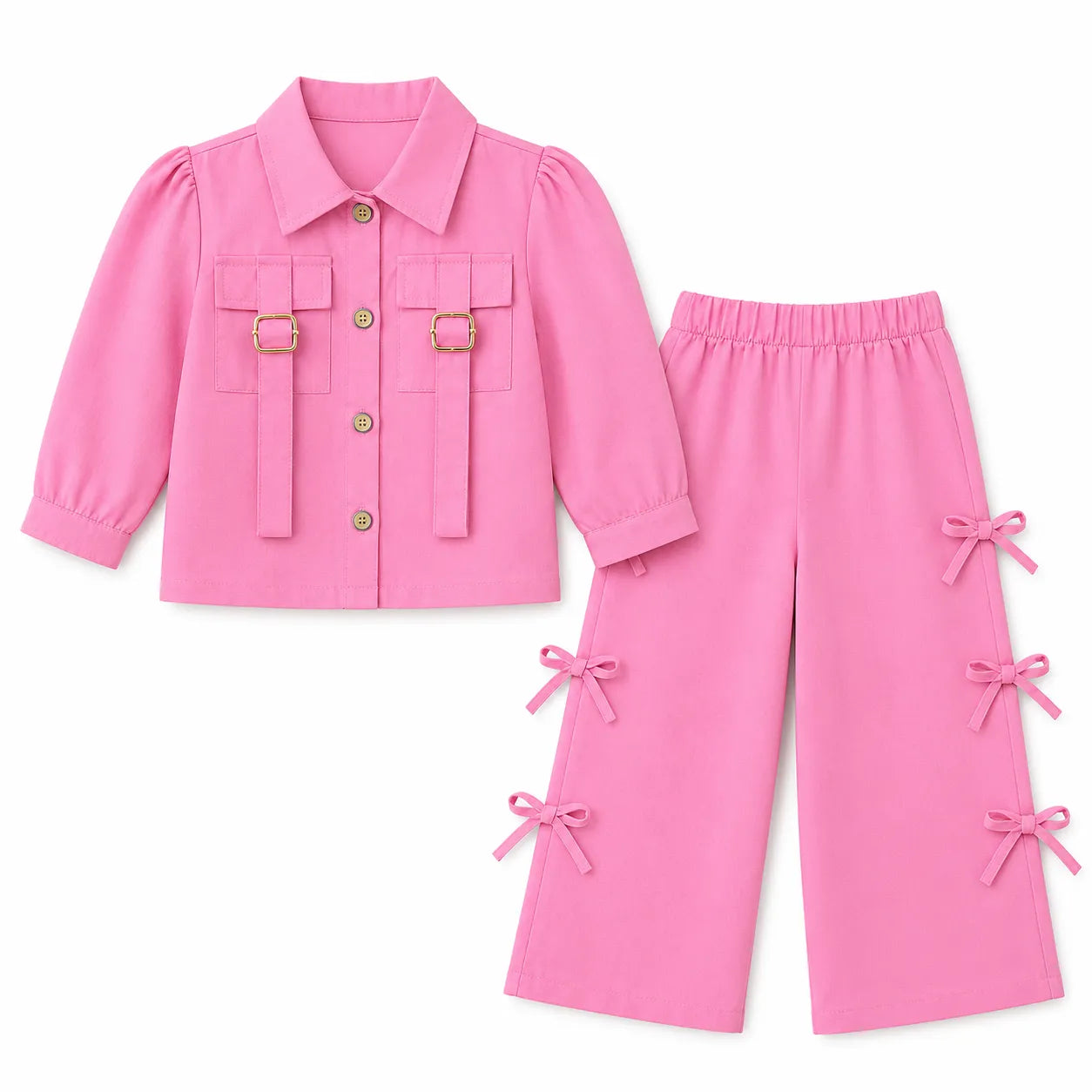 Girls Light Pink Cotton Coord Set (2 Piece) - Age 2 - 10 Years