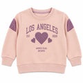 Girls Light Pink Los Angeles & Hearts Winter Sweatshirt (Size 9 Months - 12 Years)