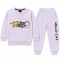 Girls Light Purple Hello Cat Winter Coord Set (2 Piece) - Size 1 - 12 Years
