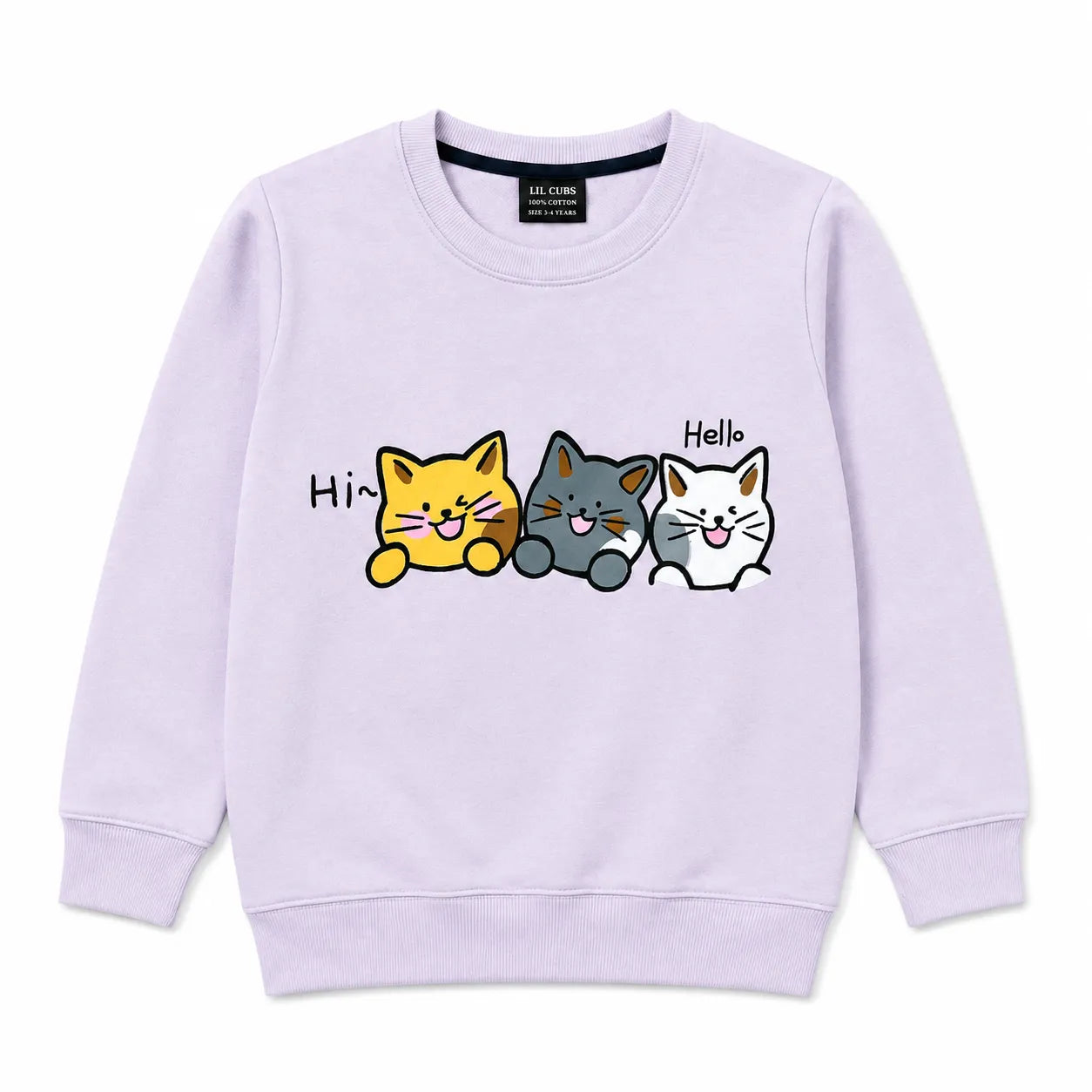 Girls Light Purple Hello Cat Winter Coord Set (2 Piece) - Size 1 - 12 Years