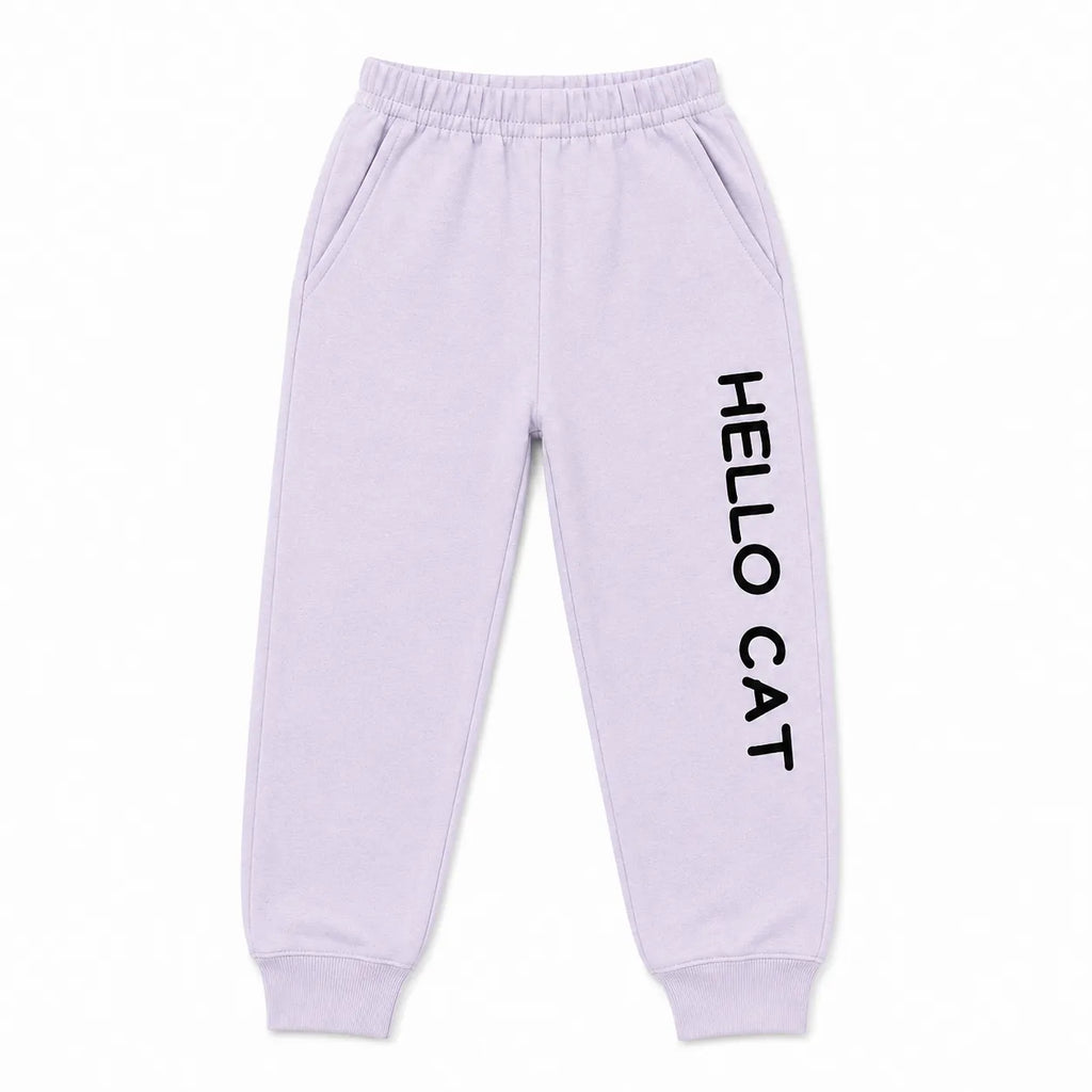 Girls Light Purple Hello Cat Winter Coord Set (2 Piece) - Size 1 - 12 Years