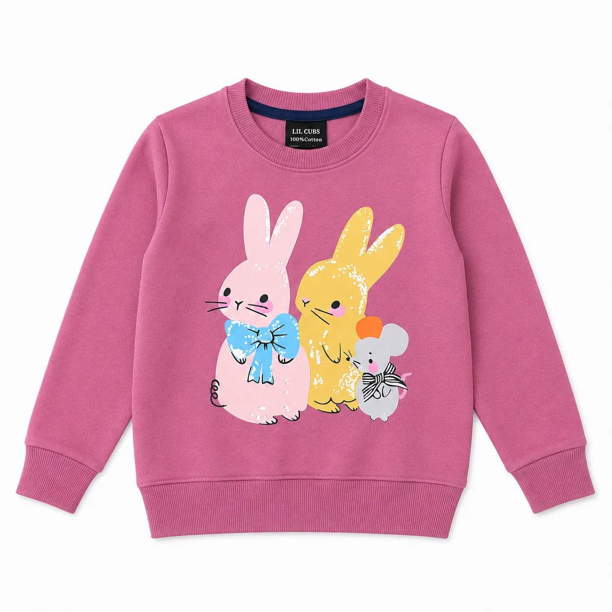 Girls Lilac Rabbit Family Winter Coord Set (2 Piece) - Size 1 - 12 Years