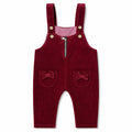 Girls Maroon Corduroy Dangri (Size 2-5 Years)