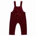Girls Maroon Corduroy Dangri (Size 2-5 Years)