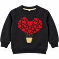 Girls Navy Blue Hearts Winter Sweatshirt (Size 9 Months - 12 Years)