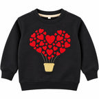Girls Navy Blue Hearts Winter Sweatshirt (Size 9 Months - 12 Years)