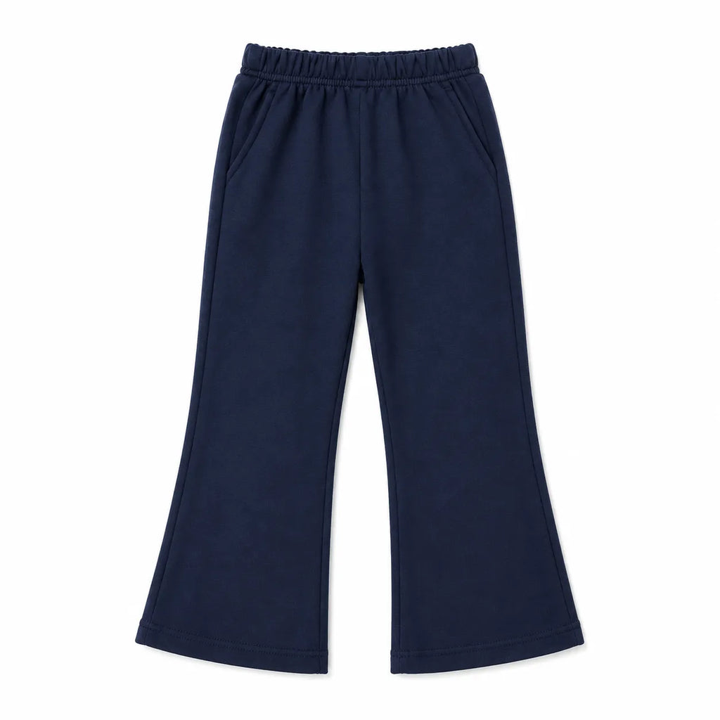Girls Navy Blue & White Lining with Bow Winter Coord Set (2 Piece) - Size 1 - 12 Years