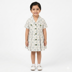 Girls Cotton Frocks - Girls Off White Flower Frocks - Kidswear Brand in Pakistan - Affordable Summer Wear - Summer Frocks - Kids Frocks of Age 1 to 6 Years - Trendy Kidswear