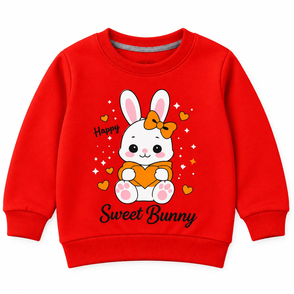 Girls Orange & Black Sweet Bunny Winter Coord Set (2 Piece) - Size 1 - 12 Years