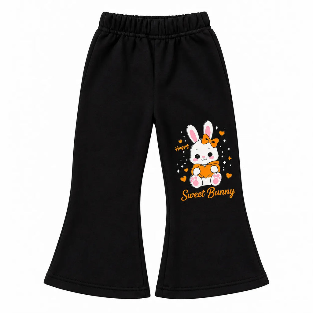 Girls Orange & Black Sweet Bunny Winter Coord Set (2 Piece) - Size 1 - 12 Years