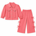 Girls Peach Cotton Coord Set (2 Piece) - Age 2 - 10 Years