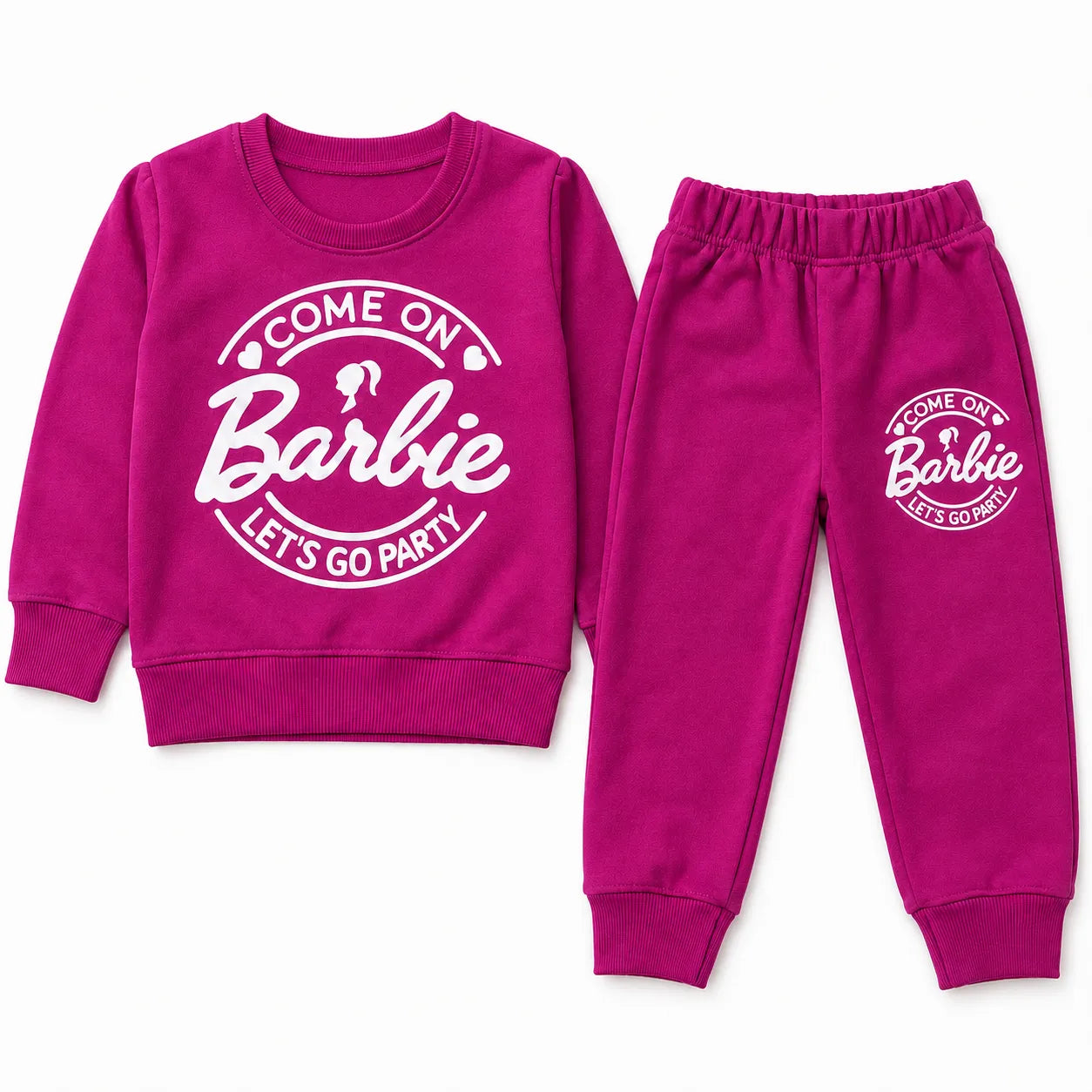 Girls Pink Barbie Winter Coord Set (2 Piece) - Size 1 - 2 Years