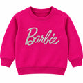Girls Pink Barbie Winter Sweatshirt (Size 9 Months - 12 Years)