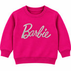 Girls Pink Barbie Winter Sweatshirt (Size 9 Months - 12 Years)