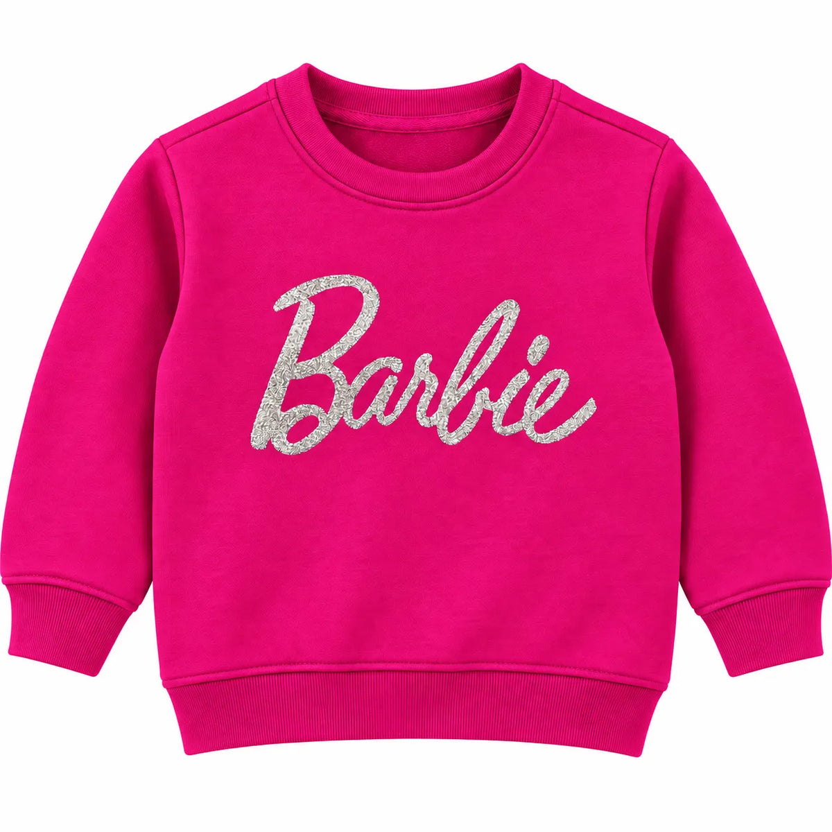 Girls Pink Barbie Winter Sweatshirt (Size 9 Months - 12 Years)