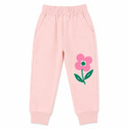 Girls pink floral winter 2-piece coord set by Lil' Cubs, featuring a floral patterned top and matching bottoms for ages 1 to 12 years