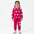 Girls Pink Floral Winter Coord Set (2 Piece) - Size 1 - 12 Years