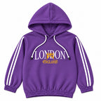 Girls Purple London & Bow Winter Hoodie Coord Set (2 Piece) - Size 1 - 12 Years
