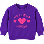 Girls Purple Los Angeles Winter Sweatshirt (Size 9 Months - 12 Years)