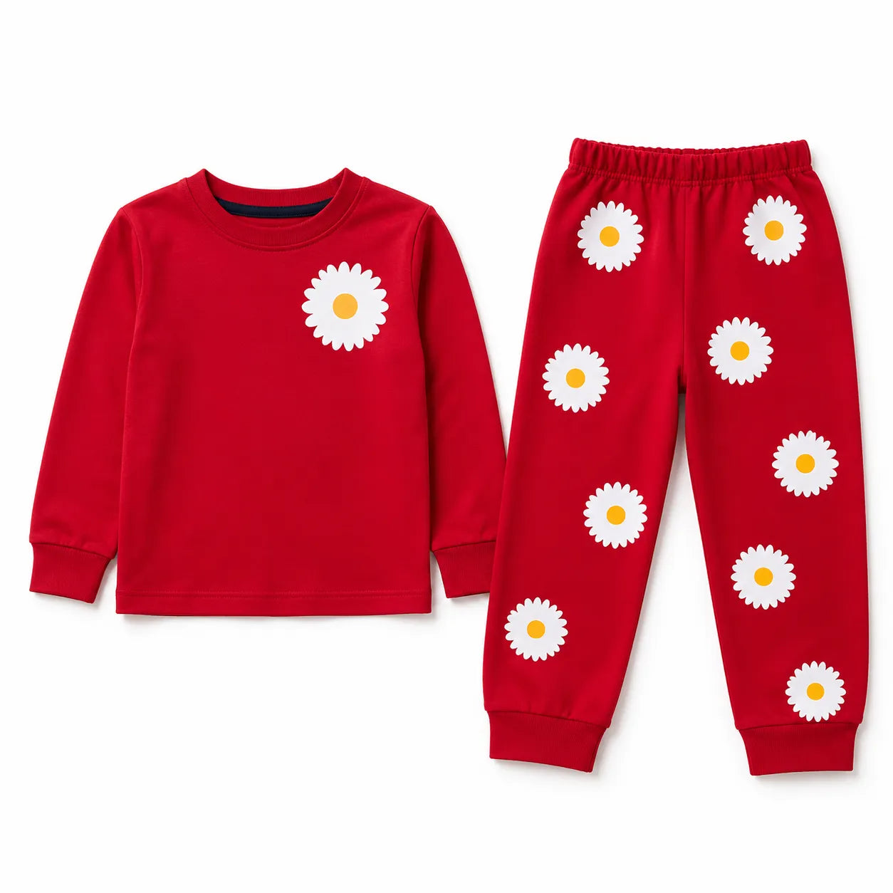 Girls Red Blossom Winter Coord Set (2 Piece) - Size 1 - 12 Years