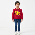 Girls Red Good Vibes Winter Sweatshirt (Size 9 Months - 12 Years)