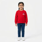 Girls Red Lilo & Stitch Winter Sweatshirt (Size 9 Months - 12 Years)