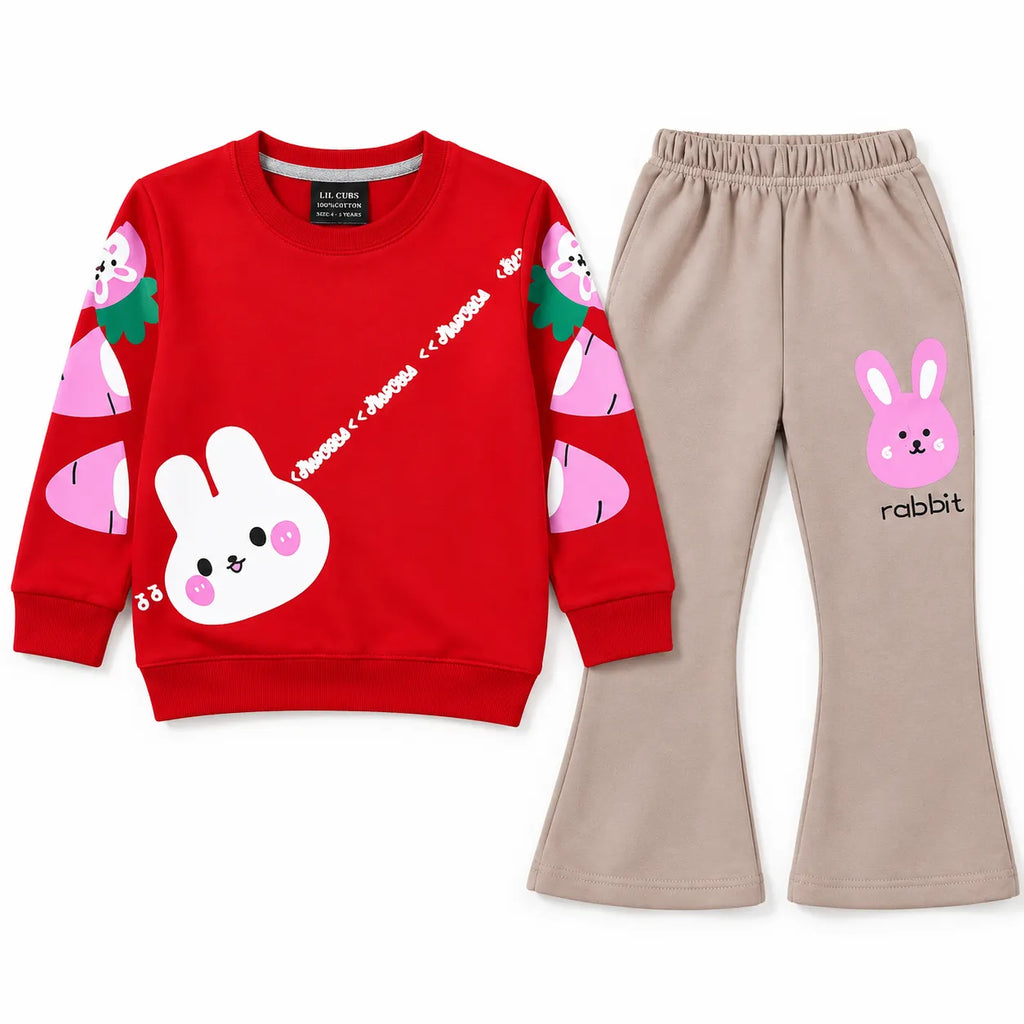 Girls Red Rabbit Winter Coord Set (2 Piece) - Size 1 - 12 Years
