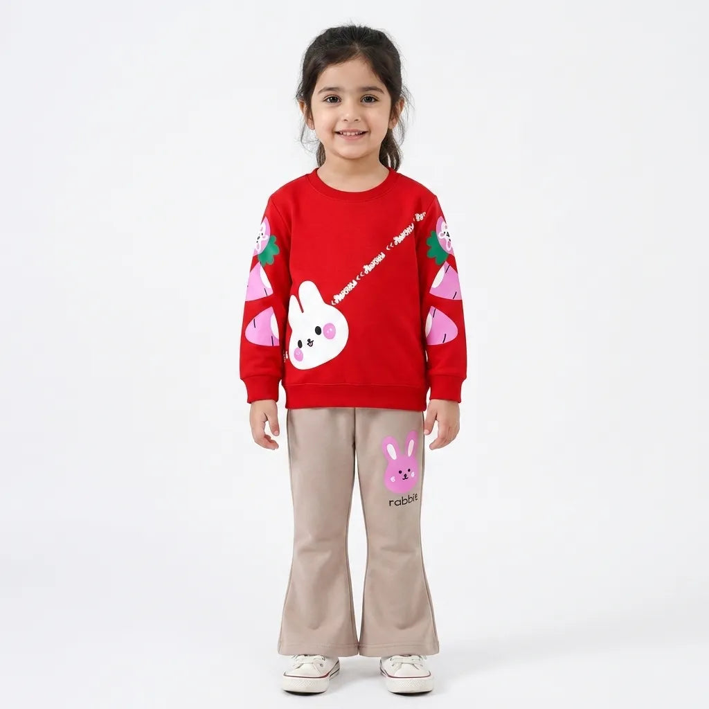 Girls Red Rabbit Winter Coord Set (2 Piece) - Size 1 - 12 Years