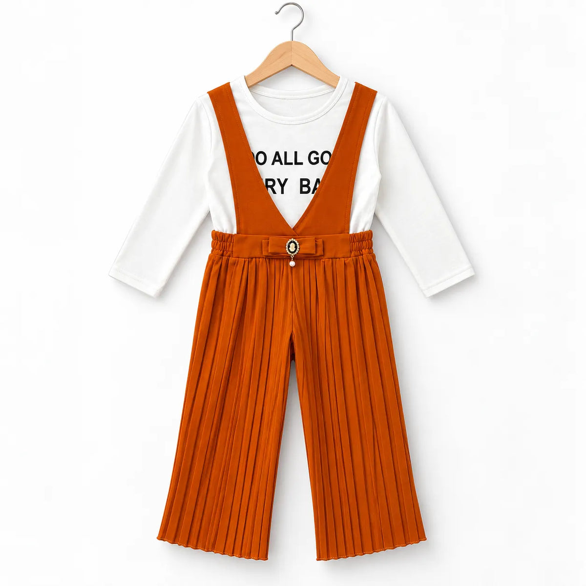 Girls Rust All Good Print Dangri Jumpsuit – 2 Piece (Size 4 - 10 Years)