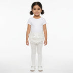 Girls White Floral Cotton Leggy (Size 1-5 Years)