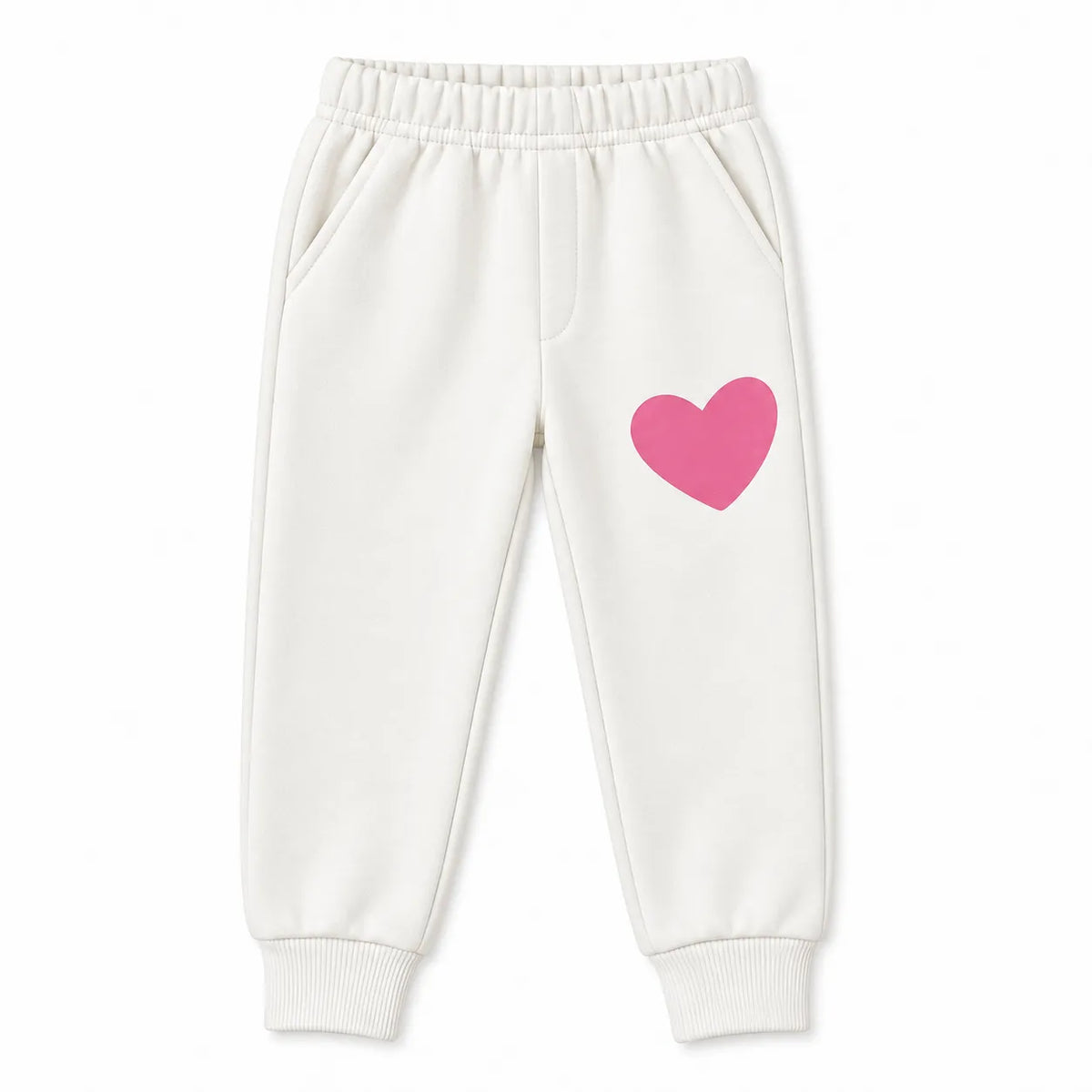 Girls White Hearts Winter Coord Set (2 Piece) - Size 1 - 12 Years